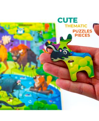 28 Pieces Wooden Toddlers Puzzles for Ages 3-5 – Animal Toys