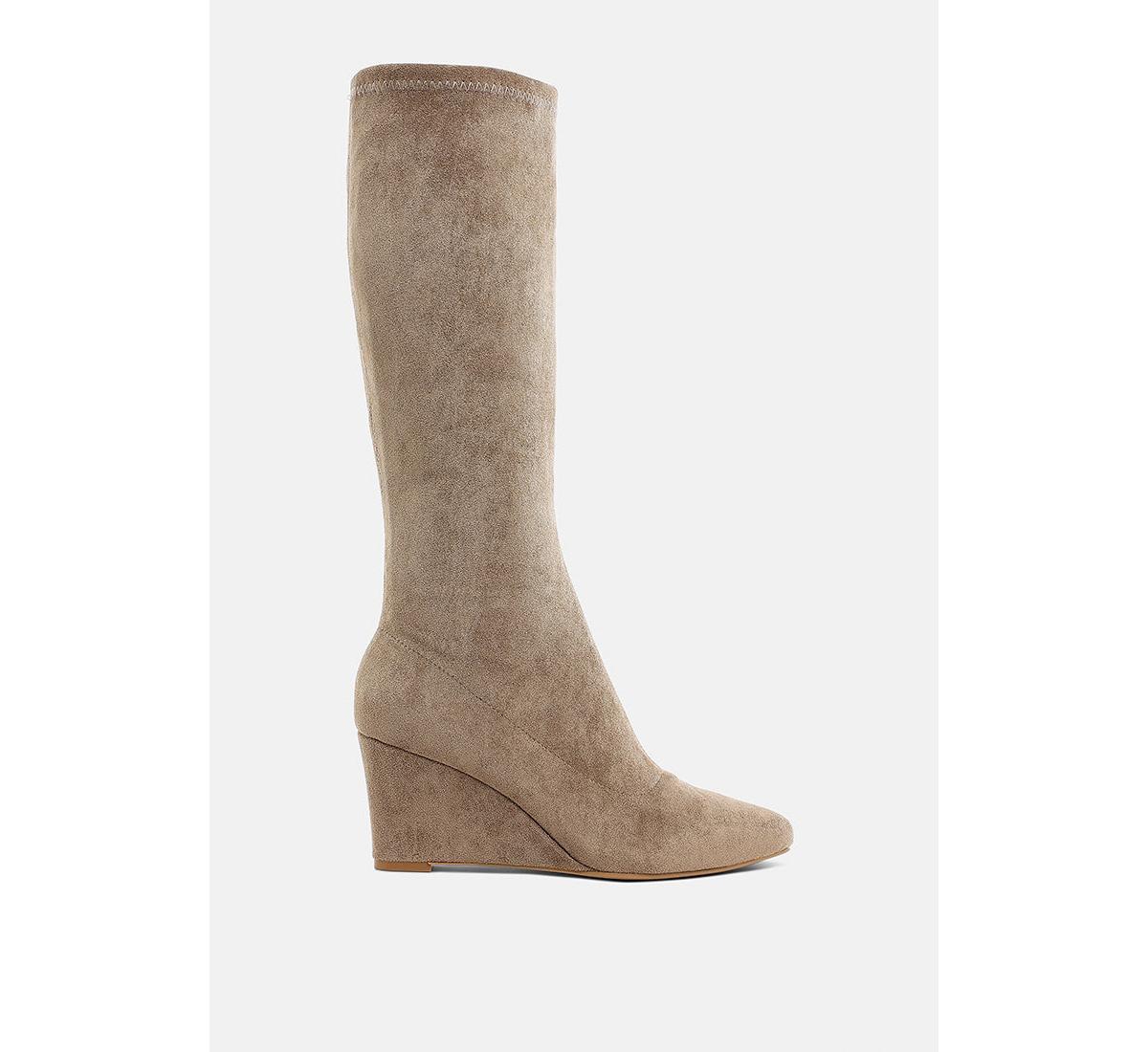 London Rag Tulsha Microfiber Wedge Heel Boots