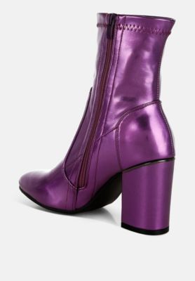 Womens Tirana Metallic Pleather Sock Boots