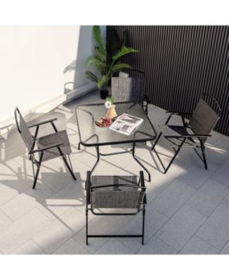 Patio Dining Set for 4 with Umbrella Hole