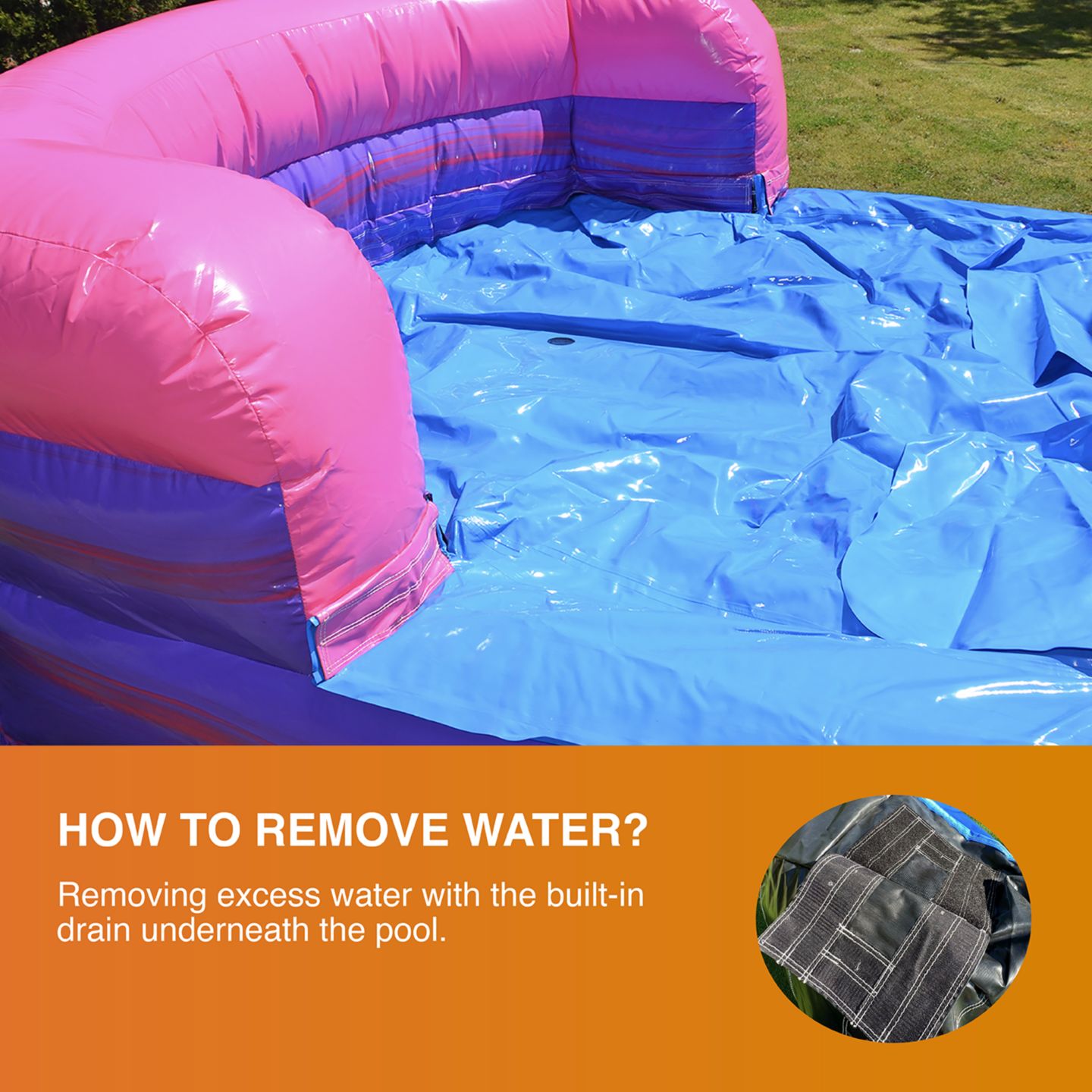 Детская игрушка Jumporange Purplish Castle Commercial Grade Inflatable Bounce House & Water Slide (with Blower), цвет: Синий — фото 6