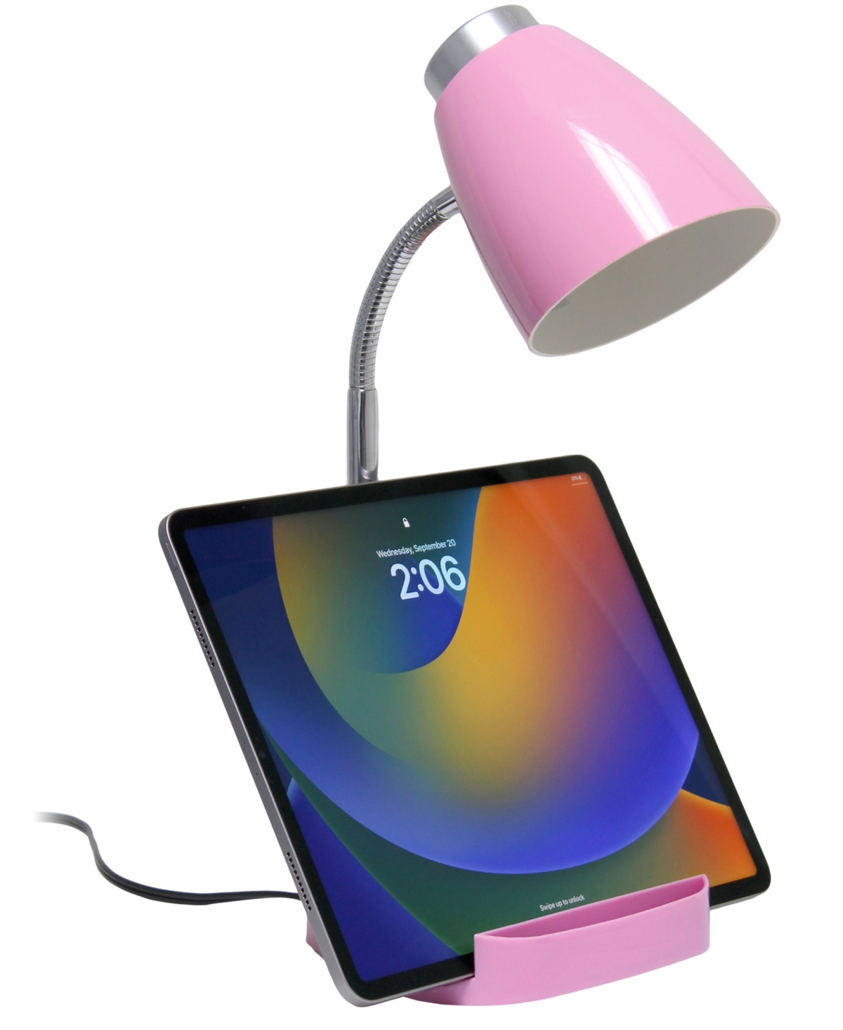 Creekwood Home 18.5" Flexible Gooseneck Organizer Desk Lamp In Pink