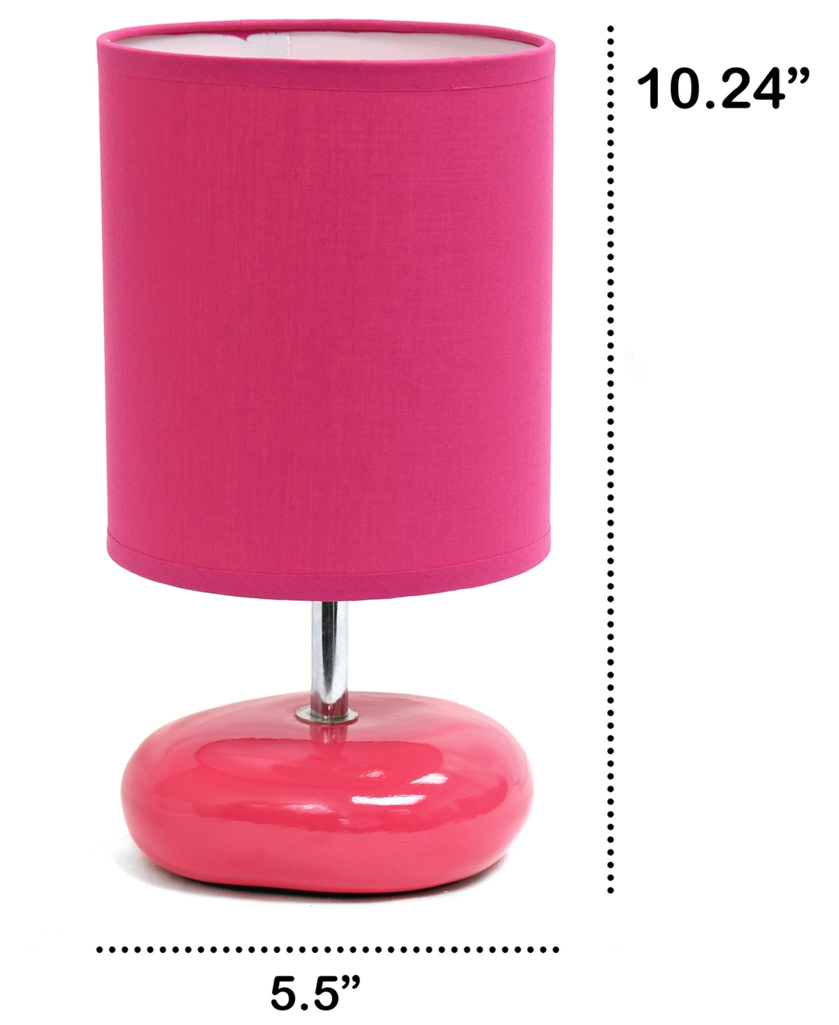 Creekwood Home 10.24" Traditional Mini Round Rock Table Lamp In Fuchsia,pink