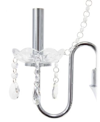 31" Chrome Cascading Crystal Table Lamp