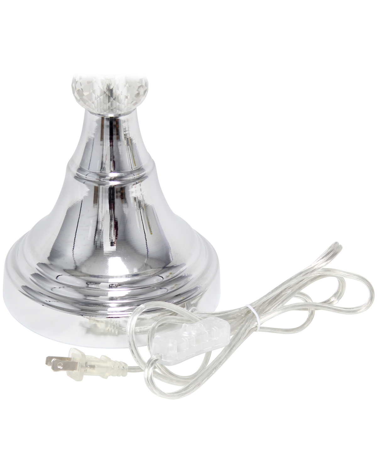 Lalia Home 31" Chrome Cascading Crystal Table Lamp In Chrome,white Shade