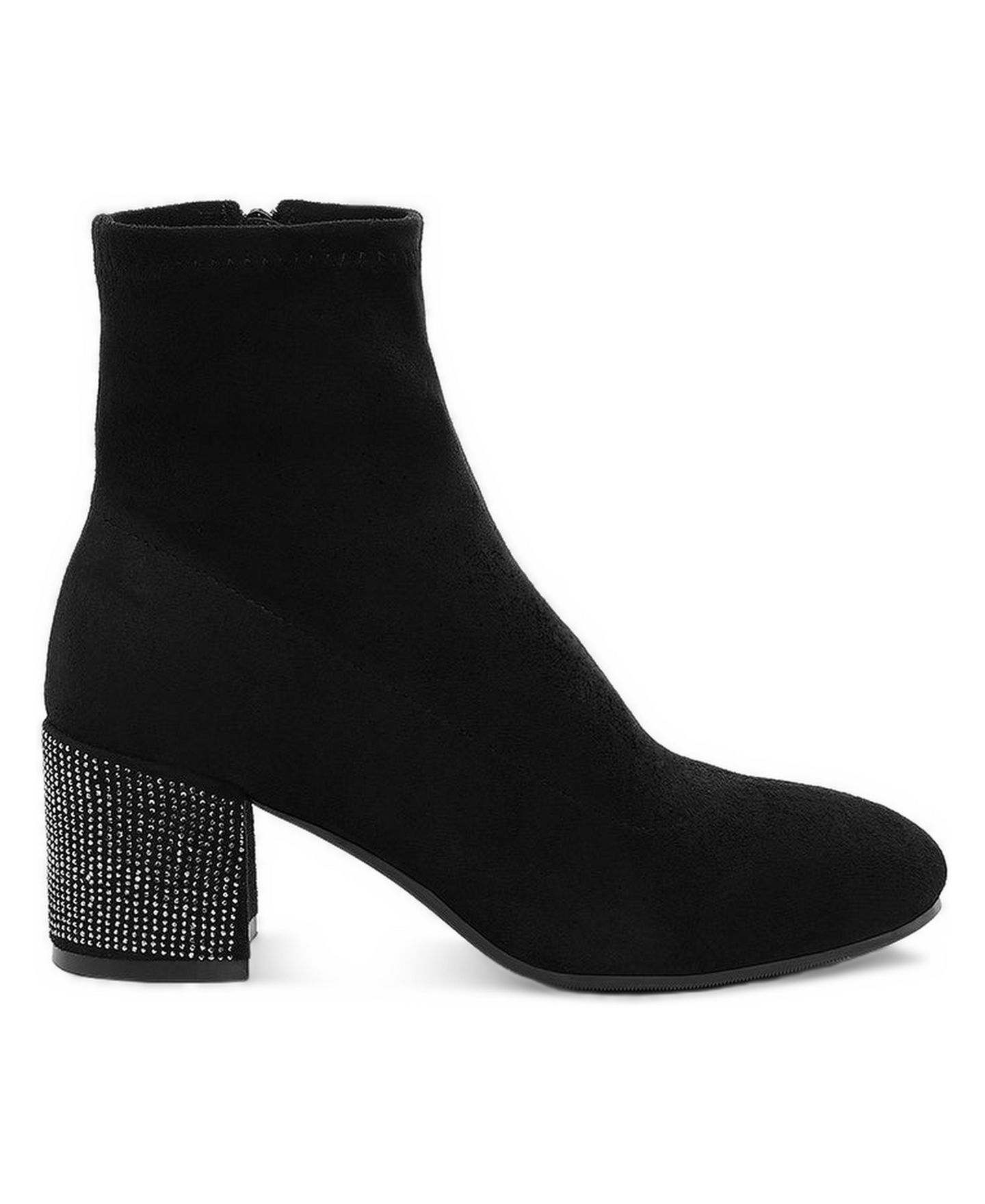 Женские ботинки Rag & Co Chena Rhinestones Embellished Block Heel, цвет: Чёрный — фото 2