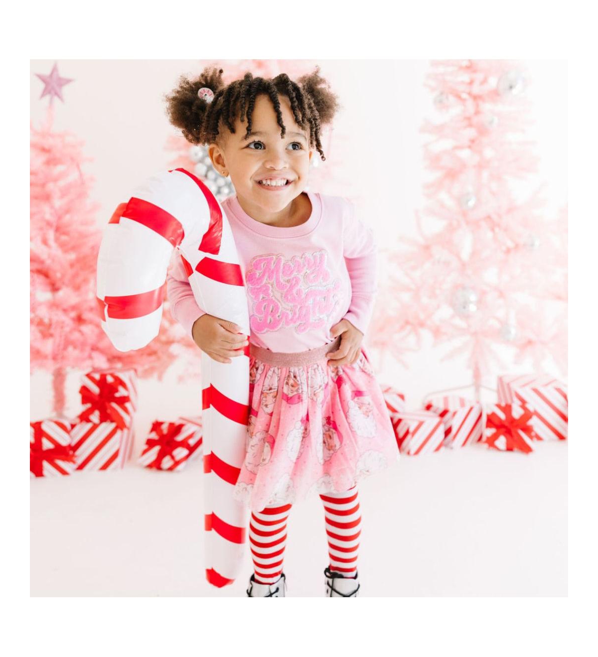 Sweet Wink Toddler Girls Merry and Bright Patch Christmas Sweatshirt