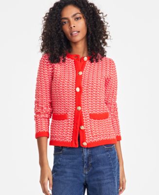Cotton-Blend Jacquard Cardigan