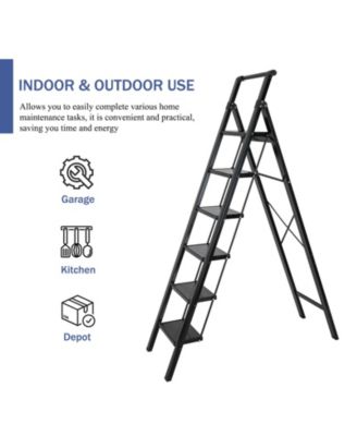 5 Step Stool Folding Step Stool with Handrails,  Gorilla Ladders 500LBS Capacity Sturdy& Portable Ladder