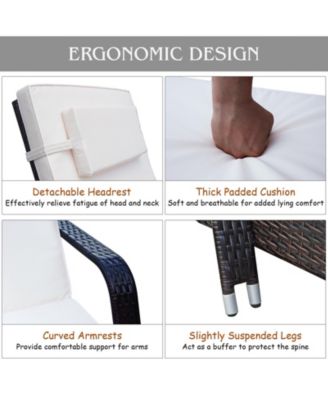 Outdoor Recliner Cushioned Chaise Lounge with Adjustable Backrest