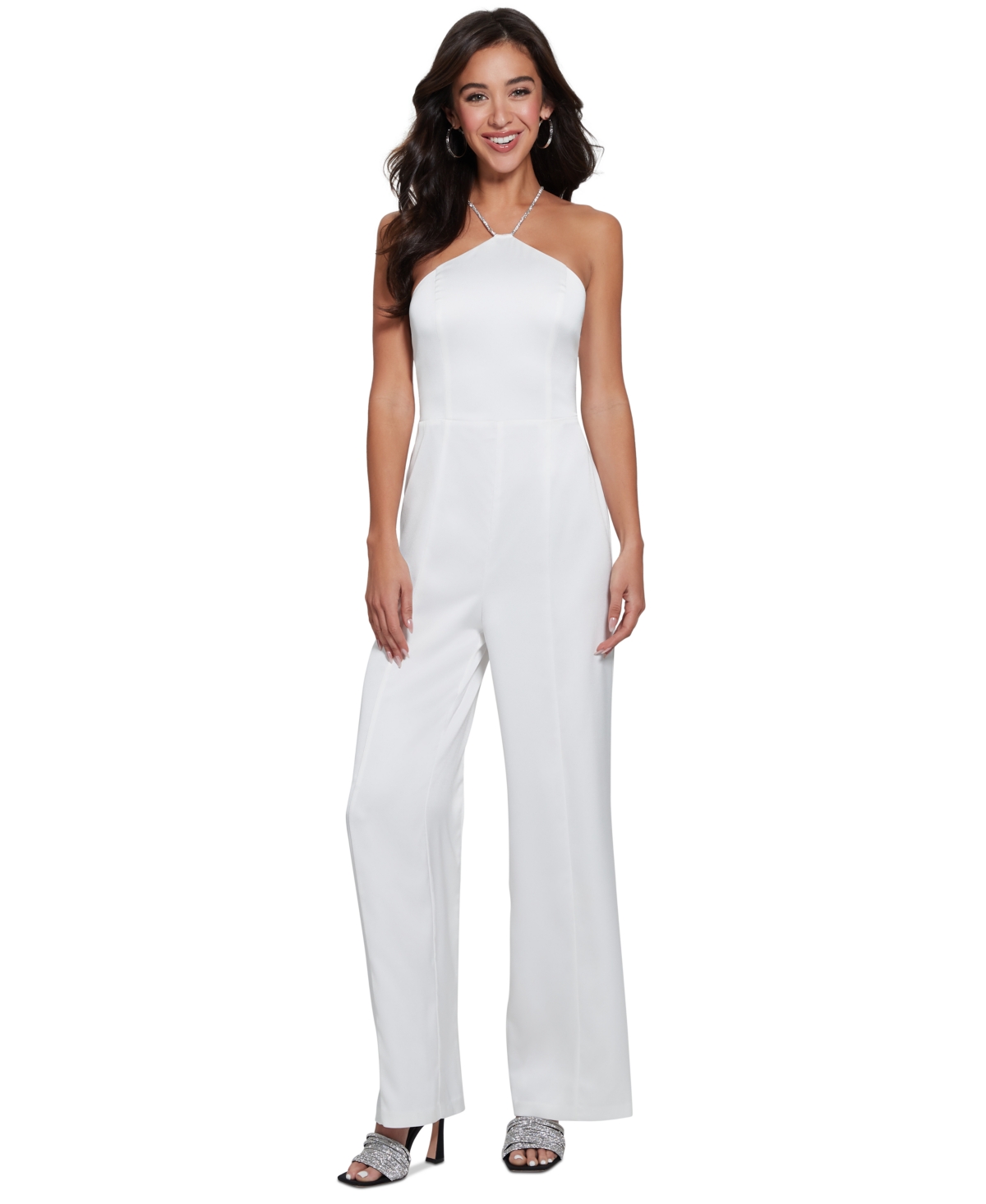 Guess Women's Kandi Crystal-Strap Sleeveless Jumpsuit