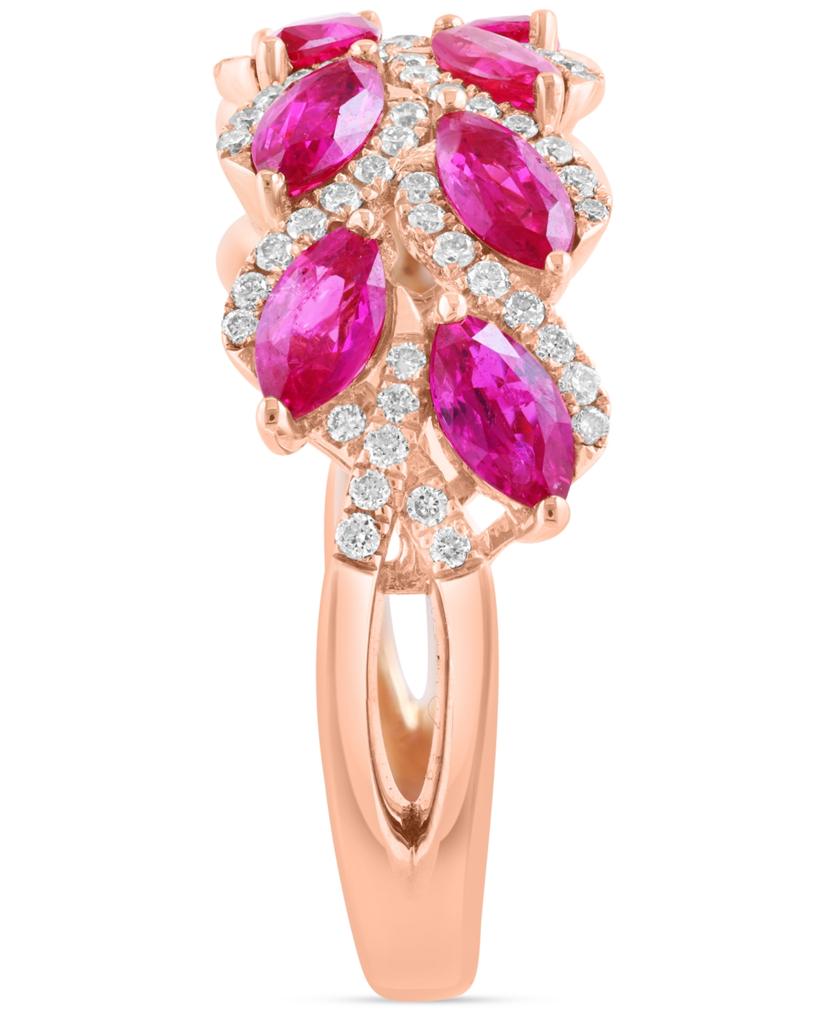 EFFY COLLECTION EFFY MARQUISE-CUT RUBY (1-5/8 CT. T.W.) & DIAMOND (1/3 CT. T.W.) STATEMENT RING IN 14K ROSE GOLD 