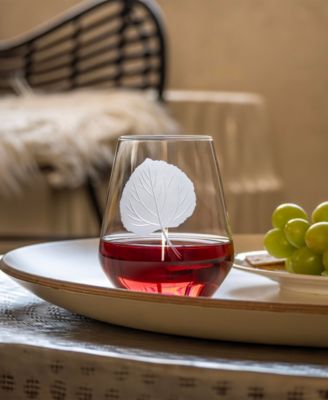 Leaf Stemless Wine Tumbler 18 oz. - Set of 4 Glasses