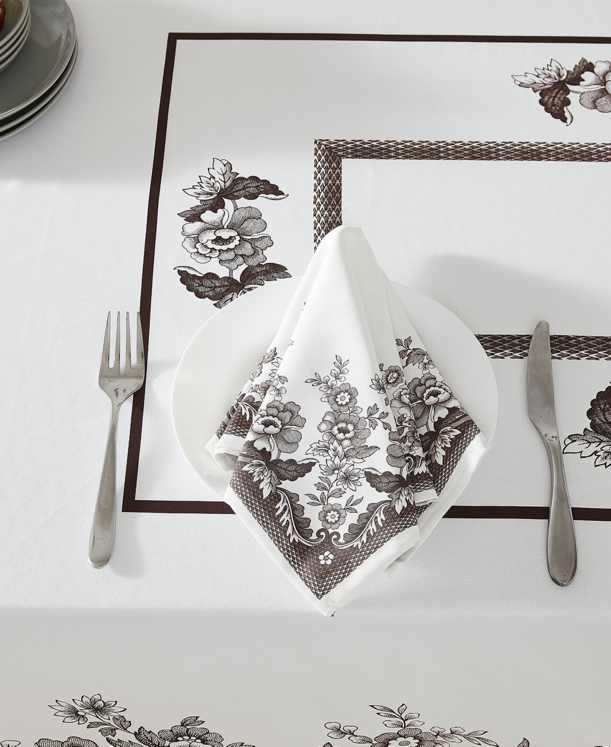 Spode Woodland Polyester Napkin Set, 19" X 19" In Ivory