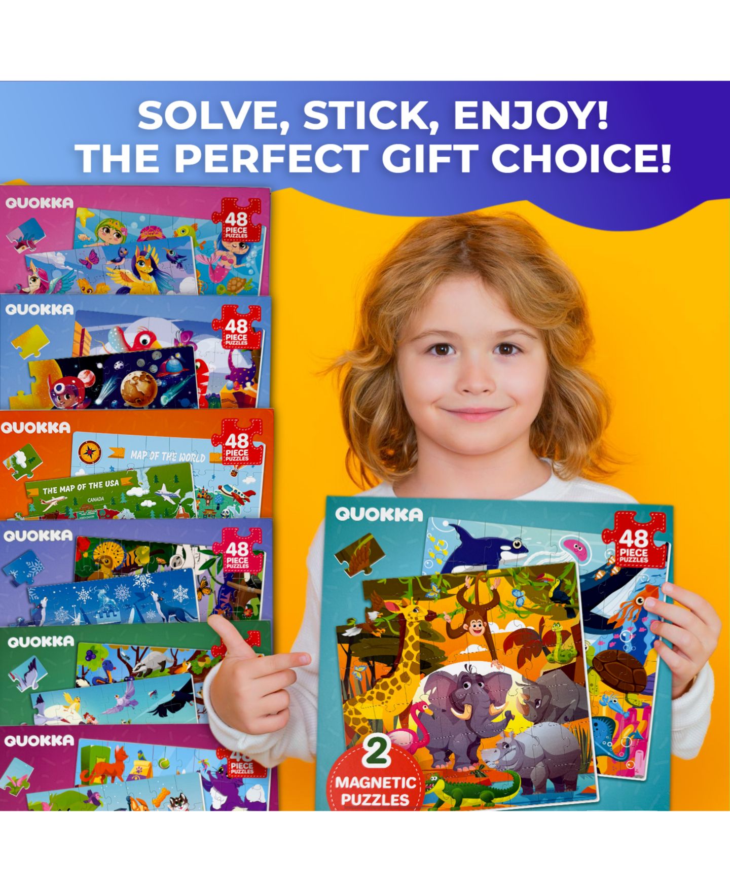 Детские игрушки Quokka Magnetic Travel Puzzles, 2-Puzzle Set, Ages 3+, цвет: Синий — фото 6