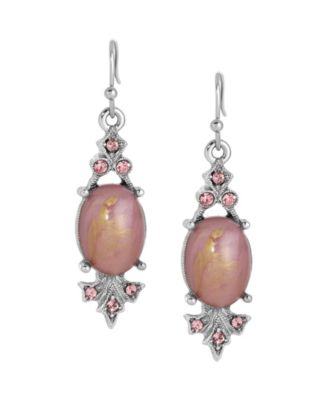 Acrylic Stone Crystal Accent Drop Earrings