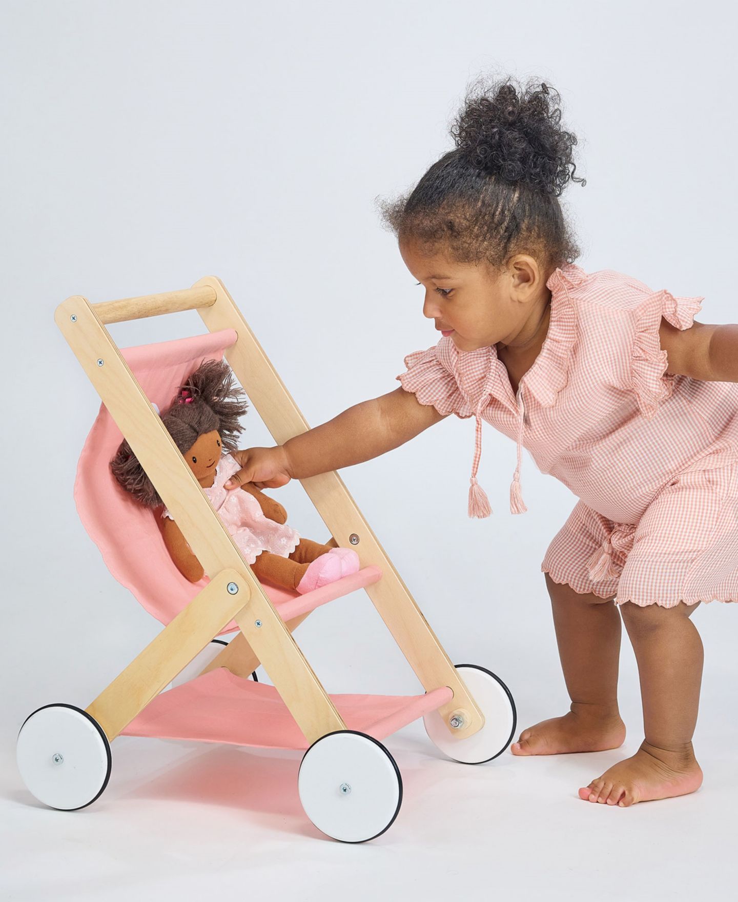 Деревянная коляска для кукол Mentari Toys, 3+ — фото 6