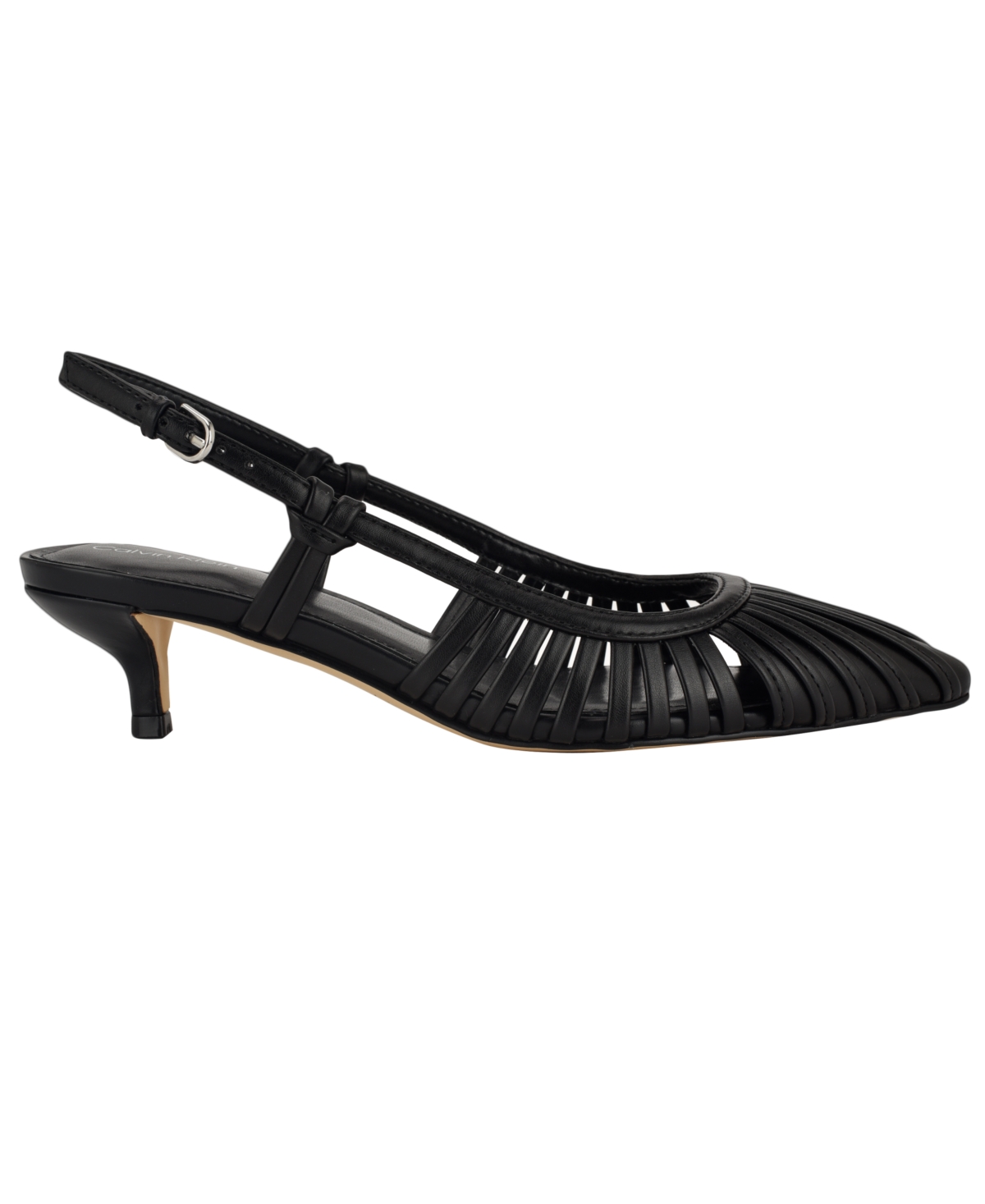 Calvin Klein Movella Slingback Kitten Heel Pump In Black
