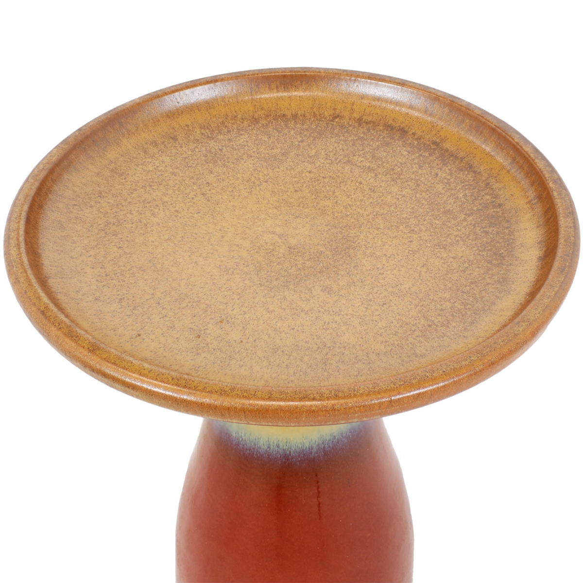 21" H Ceramic Bird Bath for Outside - Hand-Painted Outdoor Bird Bath Bowl, Uv/Frost-Resistant Finish - Lemon Cognac - Classic Pedestal