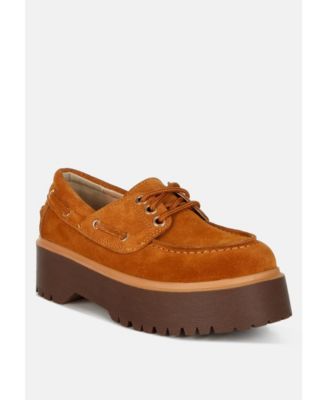 Womens Cuckatoos Chunky Suede Oxford Loafers