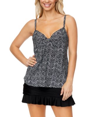 Womens Scorpio Underwire Tankini Top Ruffled Swim Skirt Exclusively At Macys