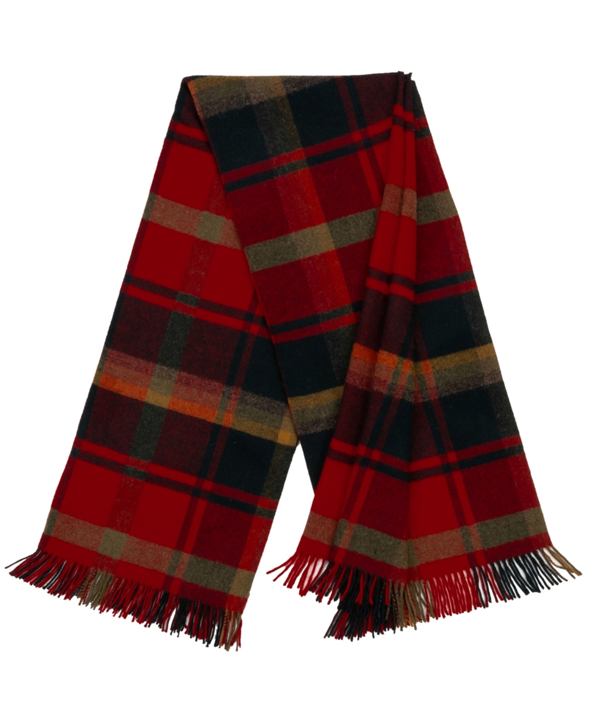 Prince Of Scots Highland Tweeds Shetland Lambswool Throw, 55 " X 72" In Red