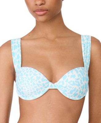 Kate Spade - Women's Animal-Print Shirred Bikini Top