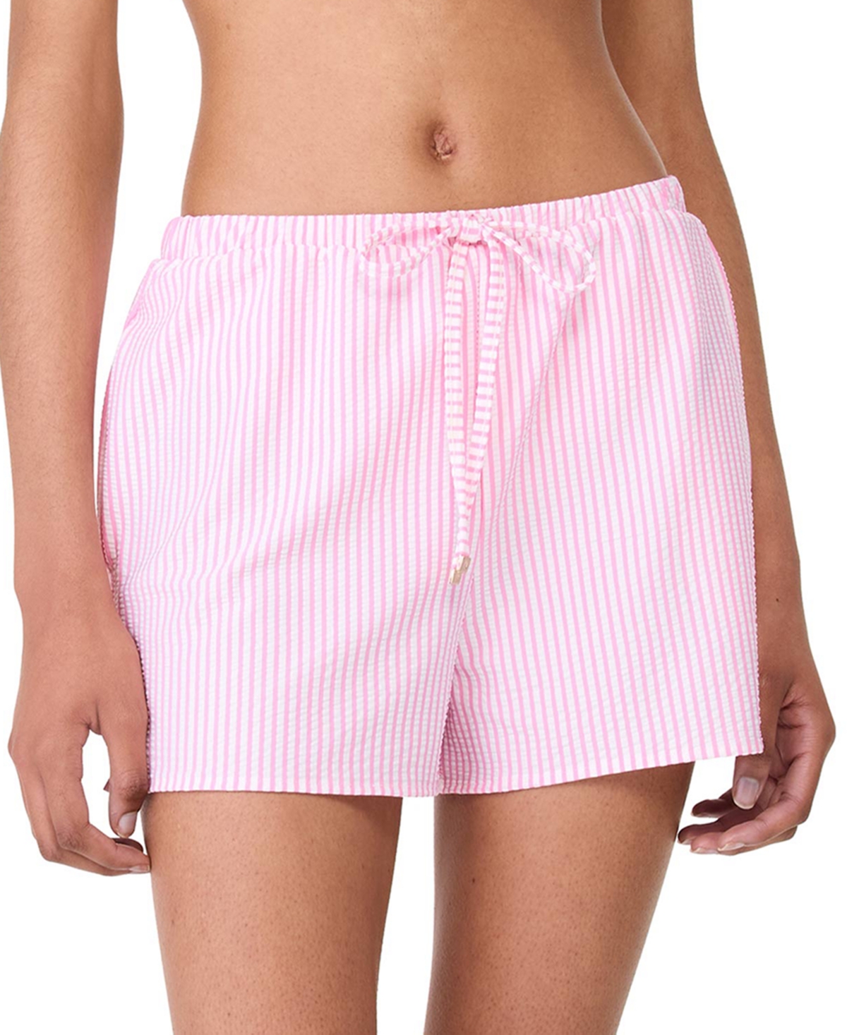 Women's Striped Cover-Up Shorts - Begonia Bloom Pink