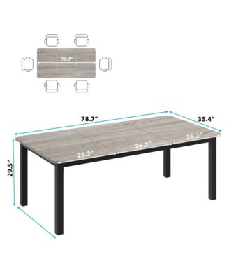 78.7" Long MDF 6 to 8 People Industrial Dining Table