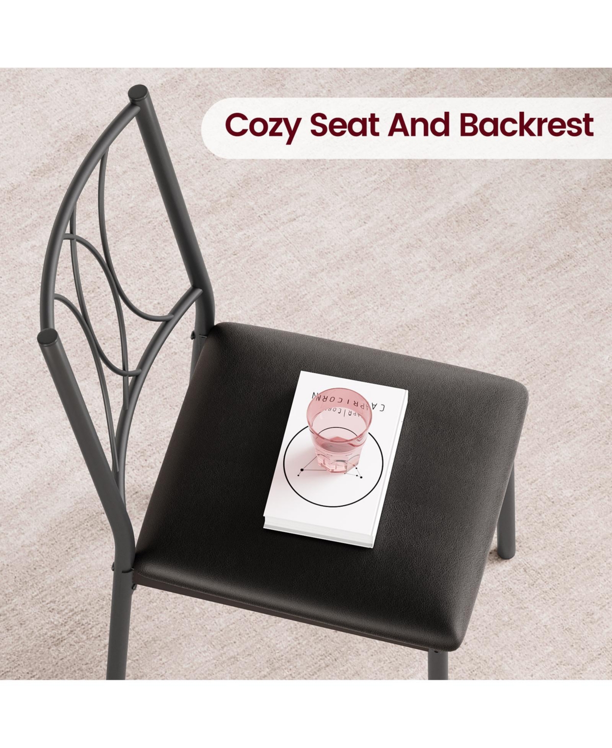 gaomon Dining Table Set for 2, Kitchen Table and Chairs, Square Dining Room Table Set , 3 Piece Dining Table Set , Rustic- Grey