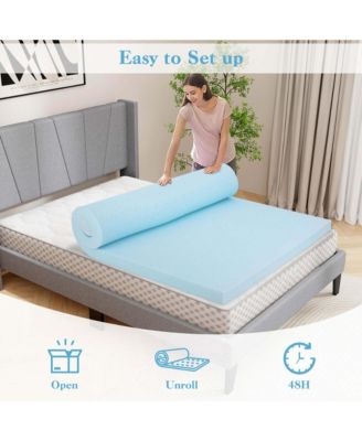 3" Gel-Infused Memory Foam Mattress Topper with Removable & Washable Cover