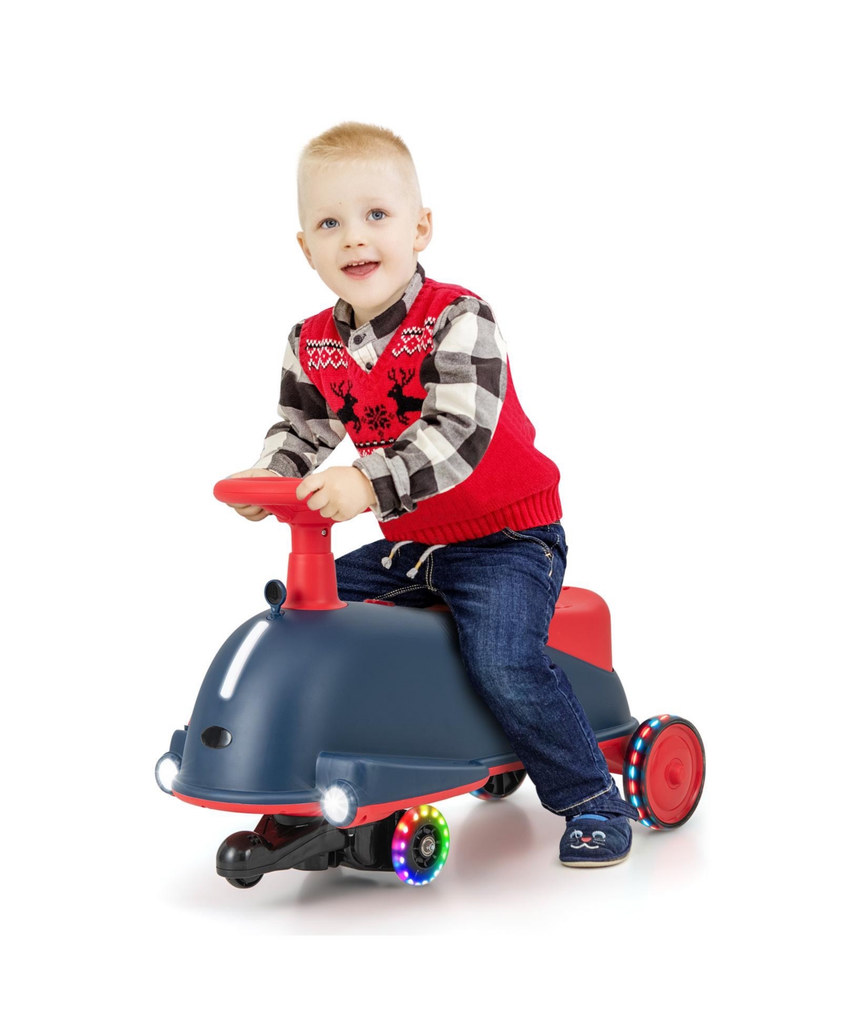 Hongge 6V Kids Ride On Drifting Wiggle Car 1 with Music and Pedal and Dolphin-like Design