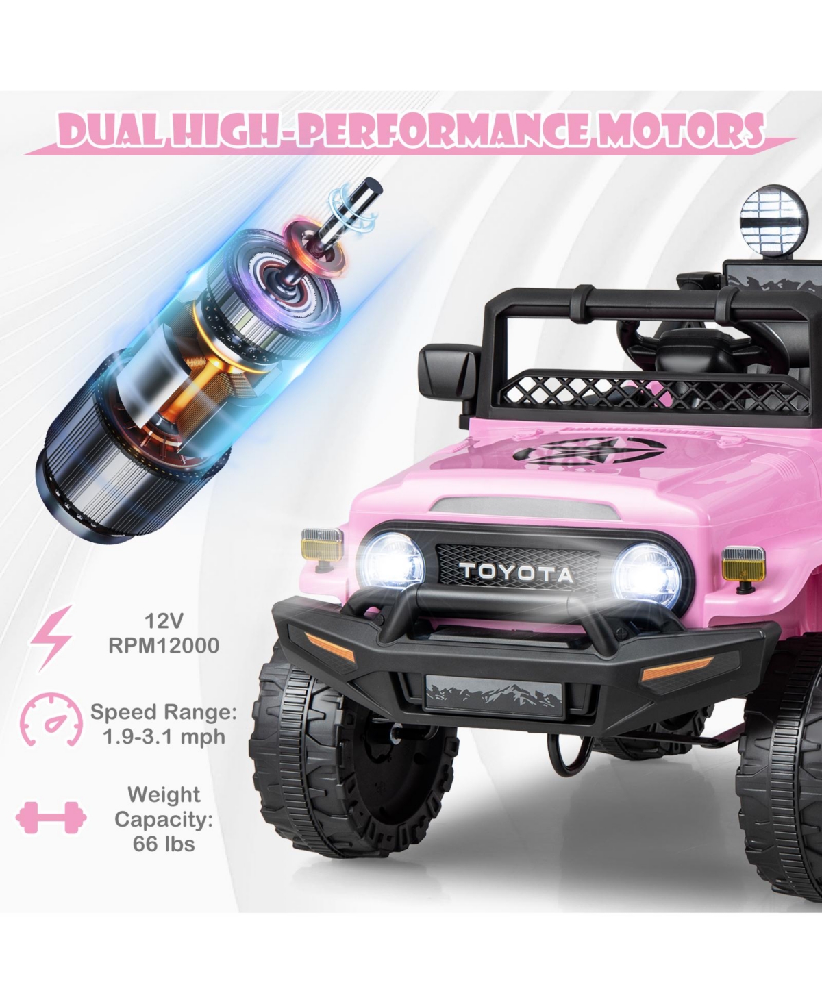 Hongge 12V 7Ah Licensed Toyota Fj Cruiser Electric Car with Remote Control