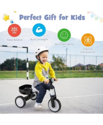 Toddler Convertible Trike with 86° Limited Steering Angle and Carbon Steel Frame