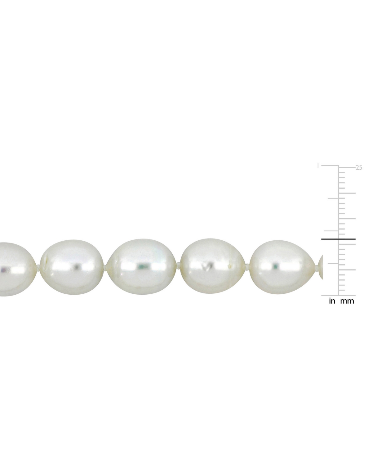 Macy's Cultured South Sea Pearl (9-11mm) 18" Strand Necklace 14k Yellow Gold In White