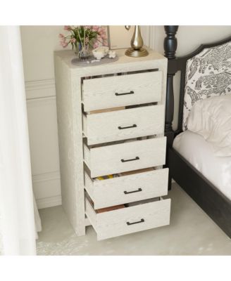 Brown Wood Accent Storage Dresser Organizer With 5 Drawers