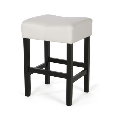 Set Of 2, 26.75" Backless Leather Counter Height Barstool