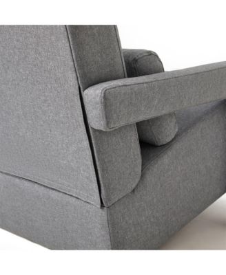 Linen Accent Chair with Pillow, Grey