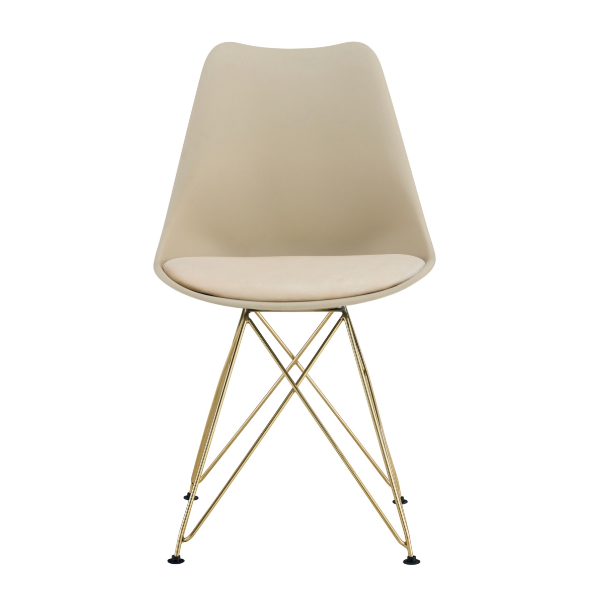 Streamdale Furniture Modern Dining Chairs with Shell Lounge Plastic Seat and Golden Steel Legs Kitehcn chairs meeting room chairs living room, Set of