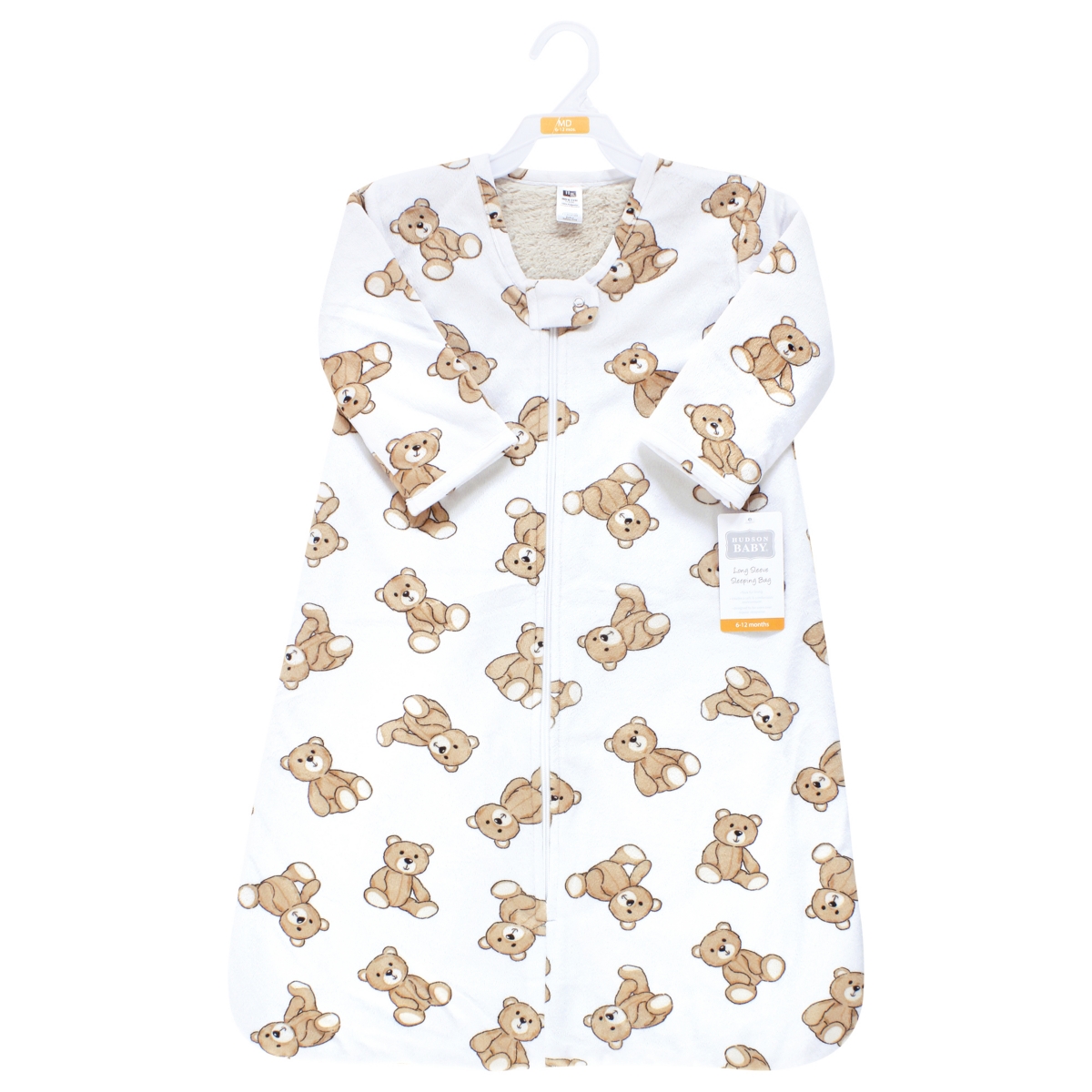 Hudson Baby Baby Boys Hudson Long Sleeve Plush Faux Fur Sleeping Bag, Wearable Blanket, 12-18 Months - Teddy bears