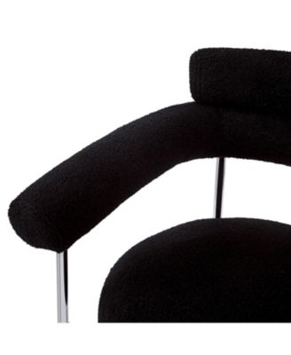  Upholstered Armchair Dining Chairs With Metal Legs (Set of 2),Black