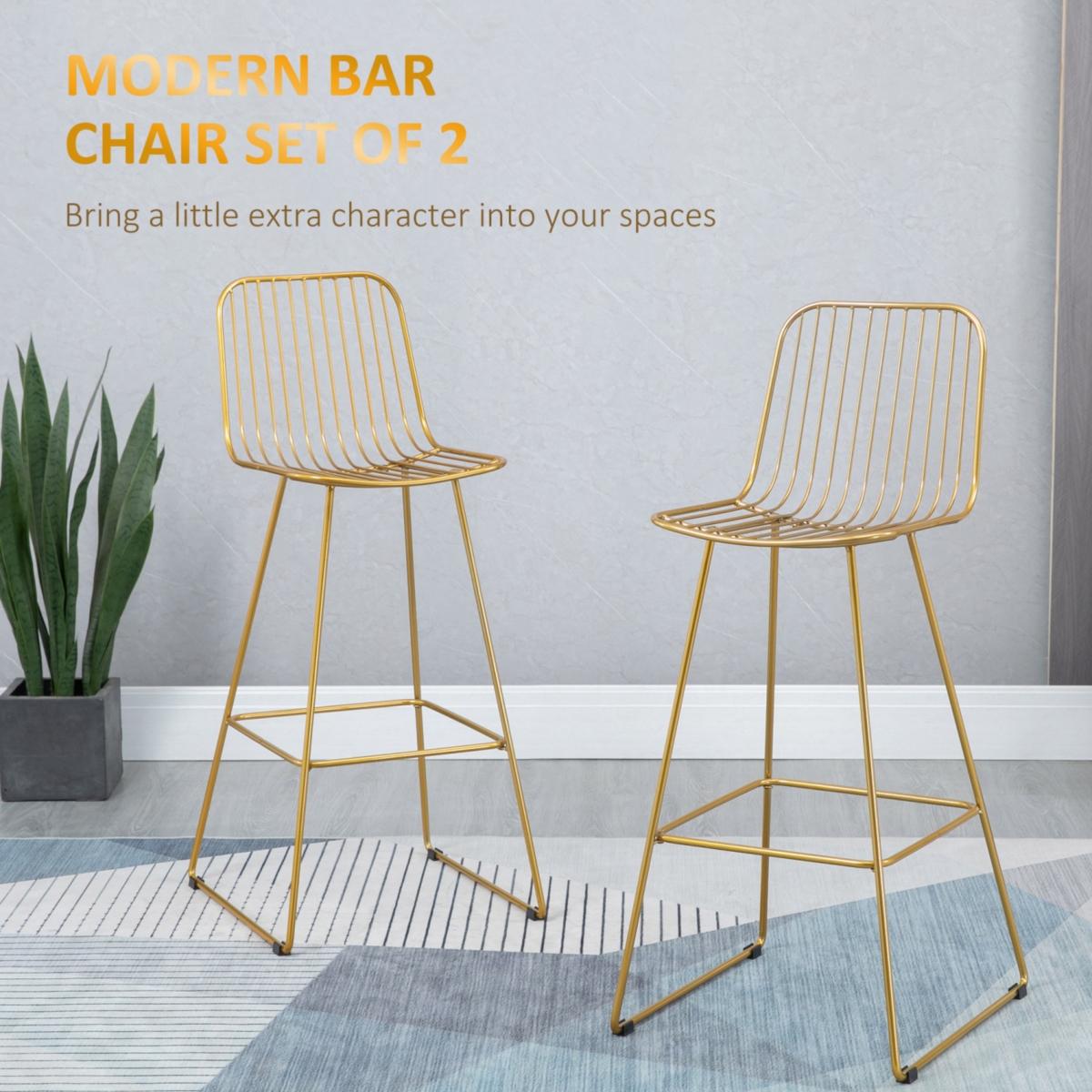 Streamdale Furniture Modern Bar Stools, Metal Wire Bar Height Barstools, 30