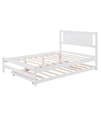 Platform Bed with Adjustable Trundle for Versatile Sleep Solutions and Space Efficiency