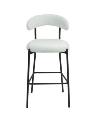 26" Counter Bar Stools with Fabric and Black Base