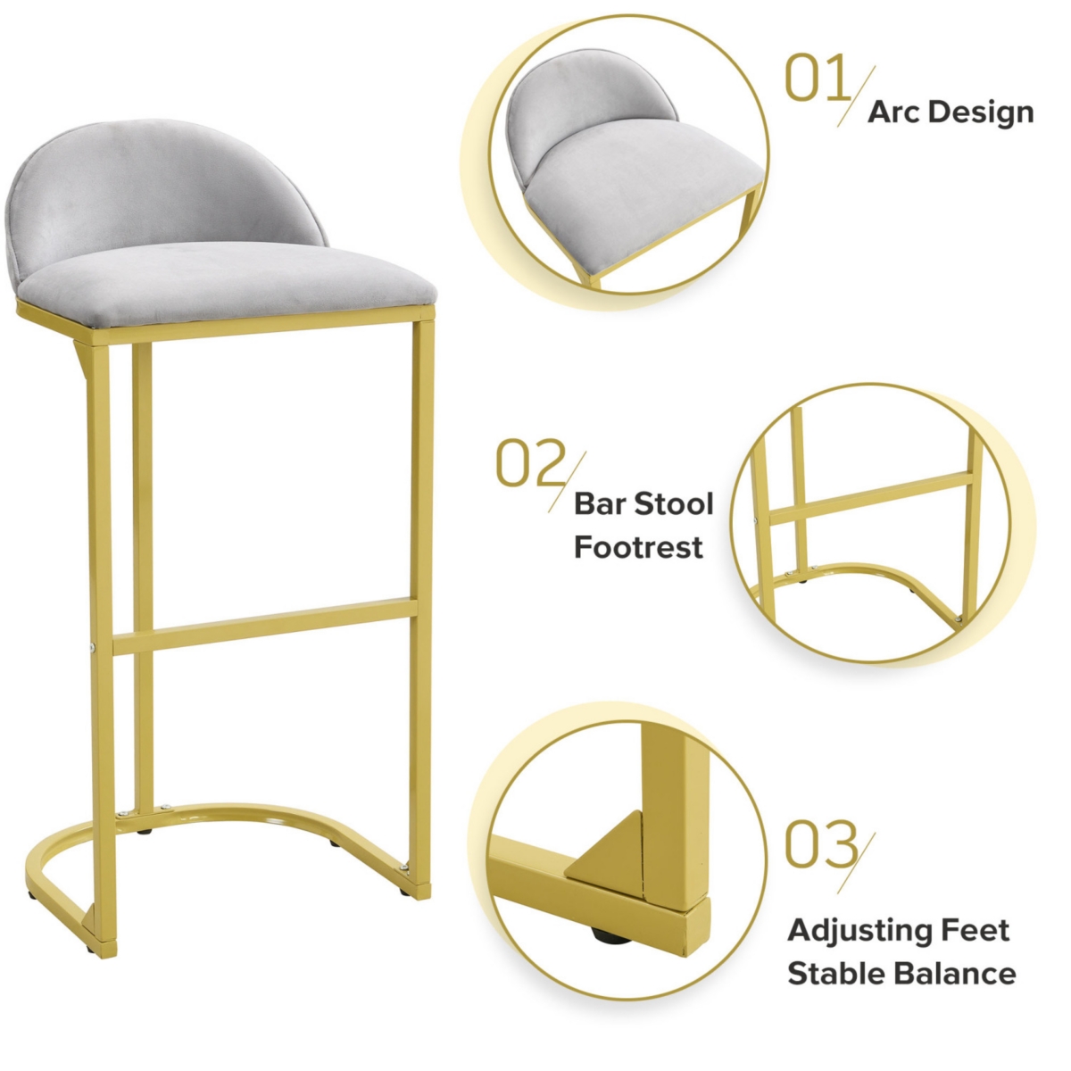 Streamdale Furniture 4 Pieces Bar Stools, 30