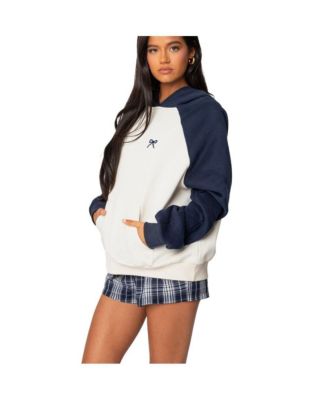 Womens Raglan Bow Oversized Hoodie