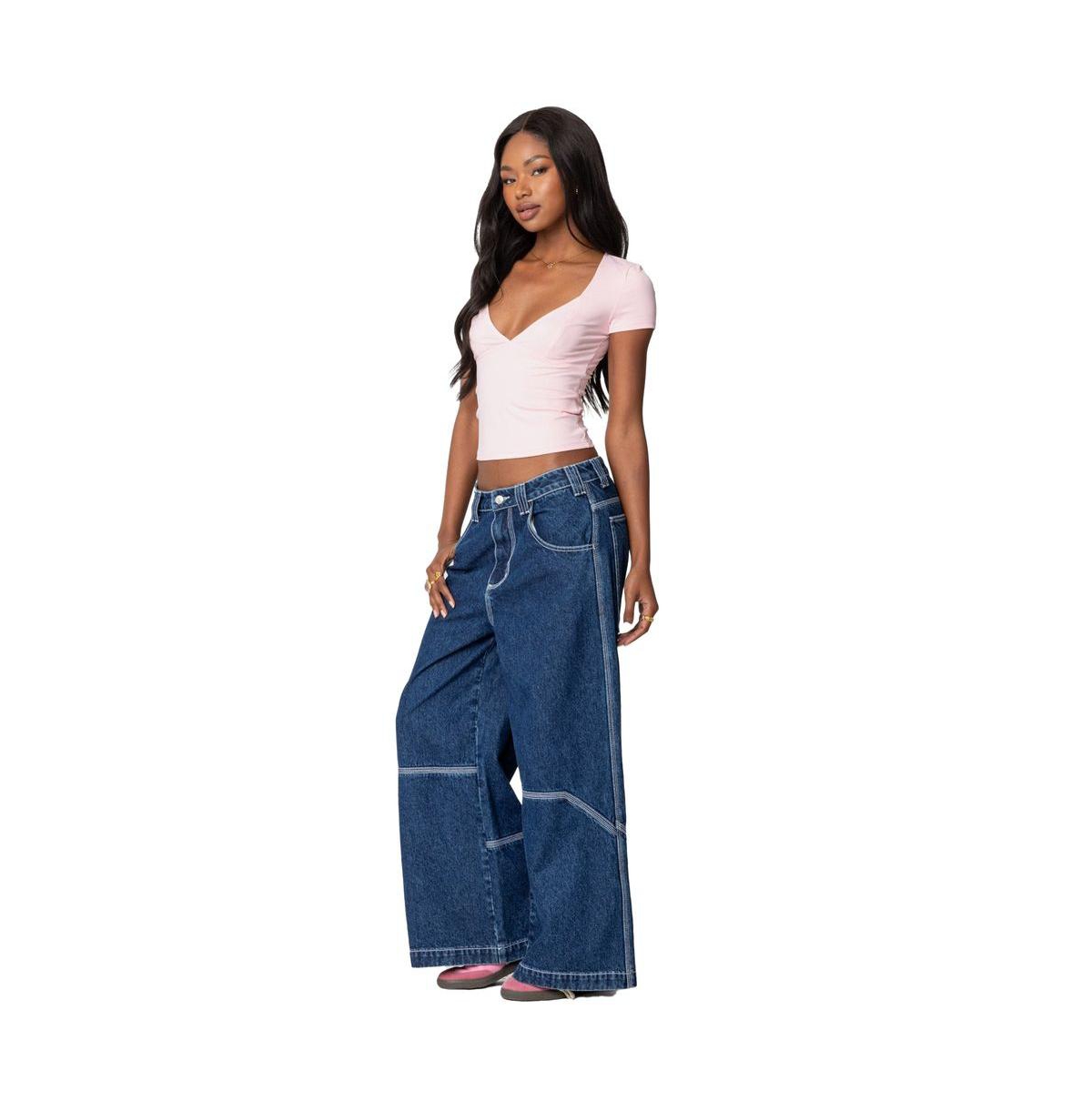 Edikted Women's Katia V Neck Top