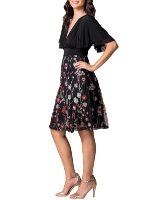 Women's Lillian Embroidered Mesh Midi Cocktail Dress