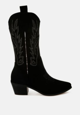 Womens Mae Embroidery Detail Cowboy Boots