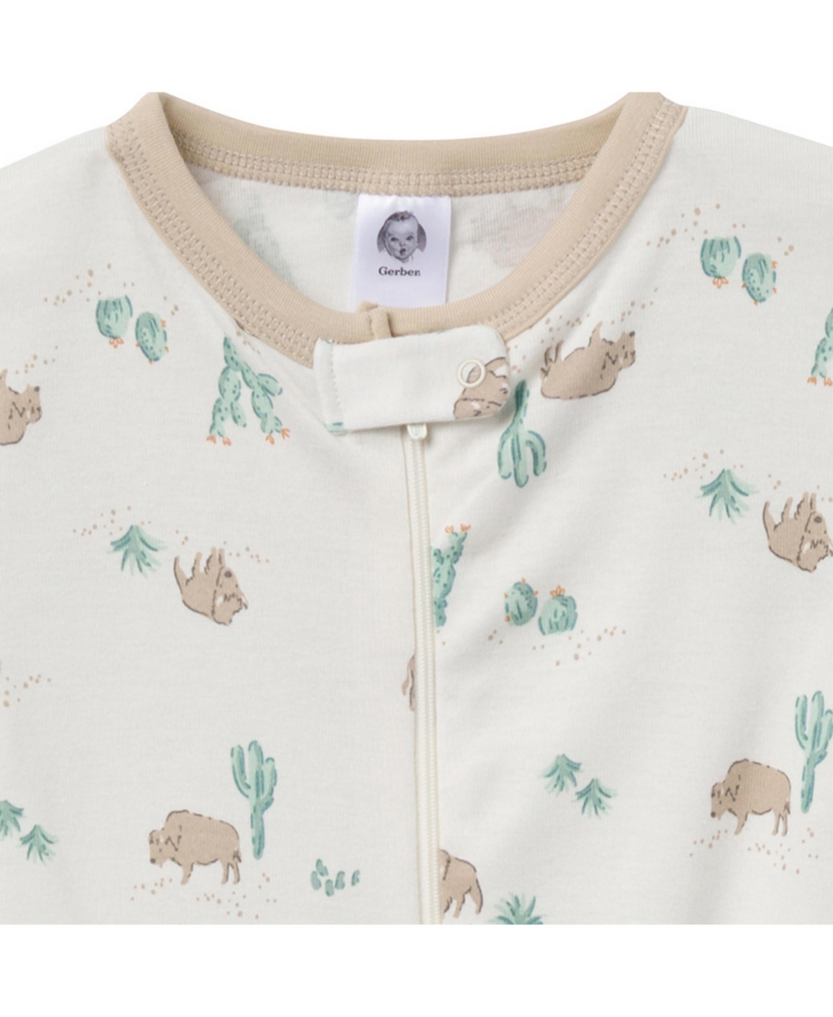 Gerber Baby Boys Baby Snug Fit Footed Pajamas, 2-Pack,- Desert animals